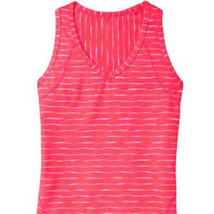 Athleta Spacedye Workout Tank YOGA colorful coral orange M